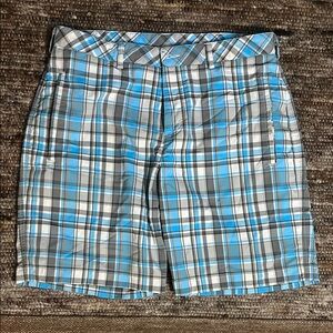 Men's Blue Plaid Shorts